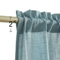 thumbnail image 6 of Curtainking Kitchen Window Curtains and Valance Set Farmhouse Curtains Blue Linen Semi Sheer Cafe Curtains 3-Pieces Rod Pocket 52" x 24", 6 of 7