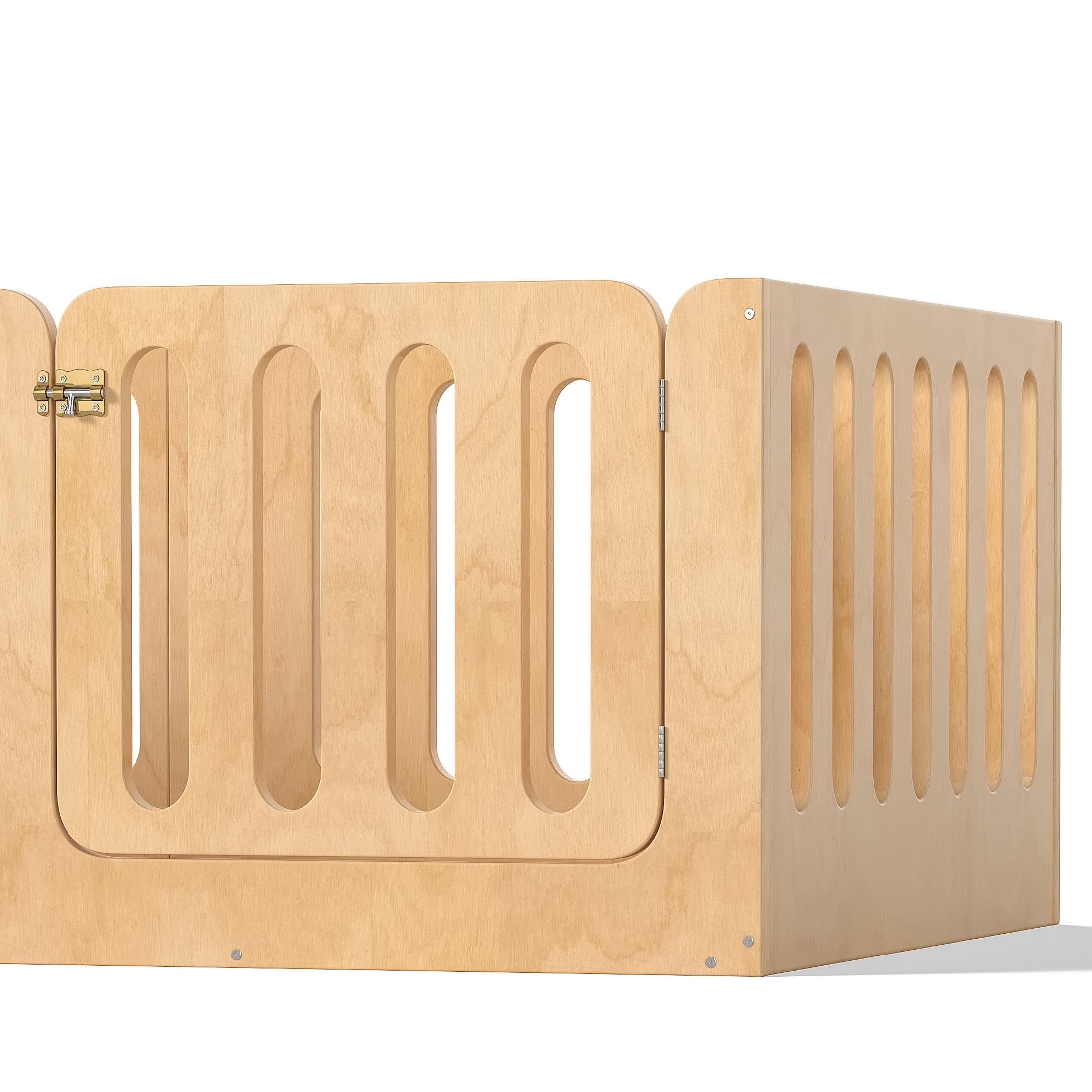 Noble House Twin Size Montessori Floor Bed with High Fence, Solid Wood Kids Bed Frame, Natural