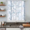 thumbnail image 5 of Blue Grey Forest Sheer Curtains 54 Inches Long, Watercolor Blue Ombre Leaves Light Filering Curtains, Breathable Simi Curtain Privacy Drapes for Kitchen Bathroom Lightweight Small Window Treatment, 5 of 9