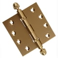 thumbnail image 1 of EMBASSY Door Hinge 4 x 4 Solid Brass Satin Brass with Acorn Tips, 1 of 7