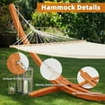 thumbnail image 6 of AVAWING 14FT Outdoor Wooden Double Hammock with Stand, Patio Premium Quilted Camping Hammock, White, 6 of 6