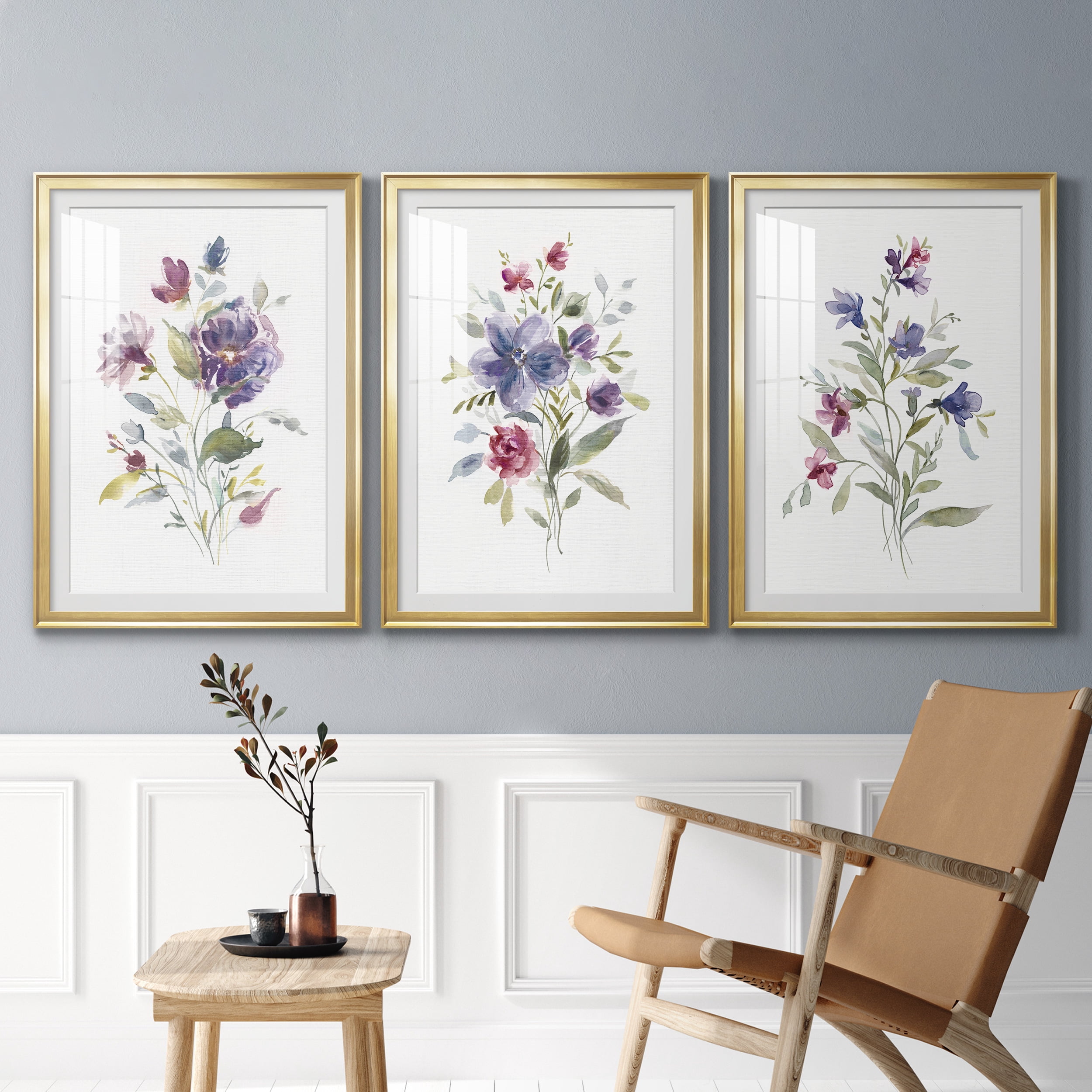 Color Variety I Premium Framed Prints Set of 3 - Ready to Hang - 30.5 x 42.5 Each - Gold Frame