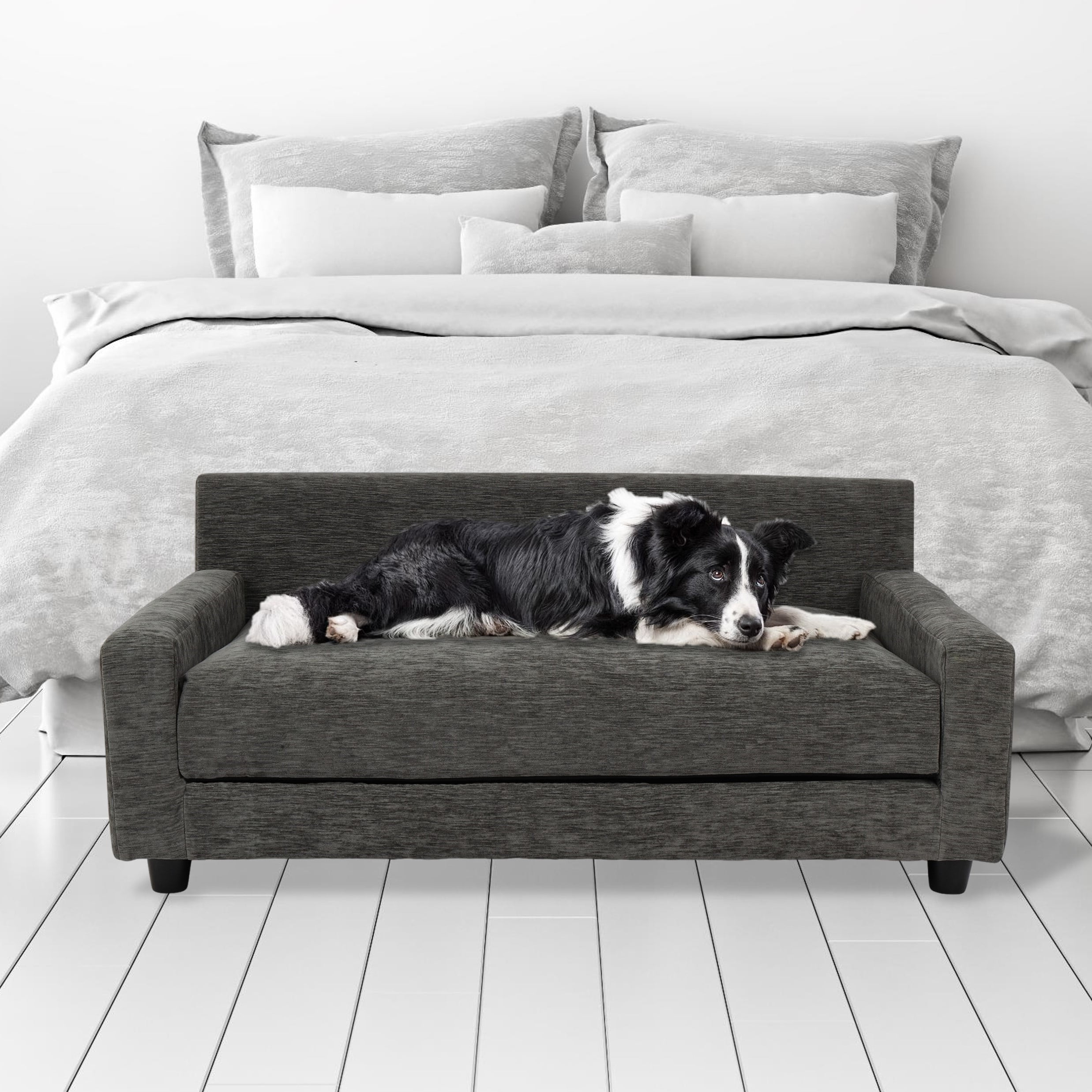 Club Nine Pets Metro Orthopedic Bed for Dogs, Large, Charcoal.