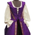 thumbnail image 3 of DYMADE Women Medieval Retro Square Neck Flutter Sleeve Two-piece Long Dress, 3 of 4