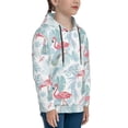 thumbnail image 3 of Salouo Tropical Flamingo Pattern Hoodie Sweatshirt for Youth, Fall Pullover Hoodie Sweatshirt Long-Sleeve Pullover Hooded Sweatshirt-X-Large, 3 of 6