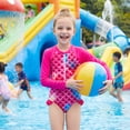 thumbnail image 2 of Scale Print One Piece Swimsuit Mermaid Long Sleeve Costume Rash Guard Swimsuit for Girls Ages 7Y, 2 of 7