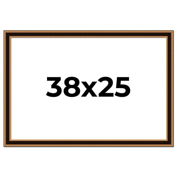 38x25 Frame Gold Brown Plein Air Vintage Solid Wood Picture Frame | 1.75 Inches Moulding Width |