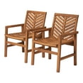 thumbnail image 3 of Walker Edison Solid Acacia Wood Chevron Outdoor Chair, 2pk - Brown, 3 of 13