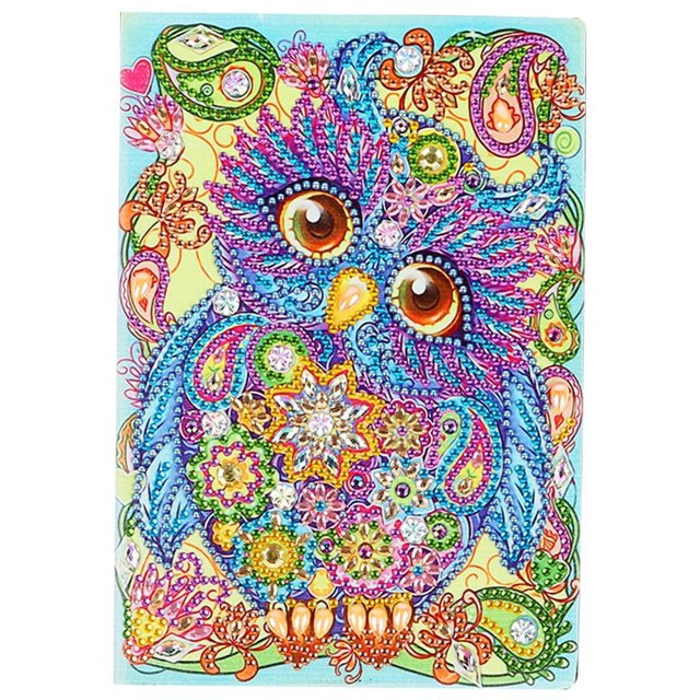 Cuaderno de cubierta de pintura de diamante Kit de cuaderno de pintura de diamante DIY Arte de diamante Cristal Punto de cruz Diario de pintura Diario Adecuado para adolescentes Bloc de notas Aprendi