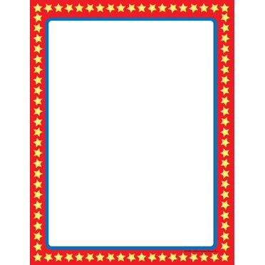 SHAPES ETC.  Designer Paper - Star Border (50 Sheet Package)