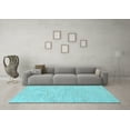 thumbnail image 3 of Ahgly Company Indoor Round Solid Light Blue Modern Area Rugs, 5' Round, 3 of 4