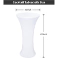 thumbnail image 4 of 4 Pcs Nappe de Cocktail Ronde Blanche 36x43 Pouces, Ajustée, Extensible, Housse de Table de Cocktail pour Banquet, Bar, Fête, Pub, Mariage, Intérieur Extérieur, 4 of 6