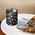 thumbnail image 3 of 12oz Coffee Tumblers Black Halloween Cat Skull Pattern Stainless Steel Vacuum Insulated Travel Tumbler Coffee Cups Mug with Lid and Straw with Cleaning Brush for Cold & Hot Drinks, 3 of 5