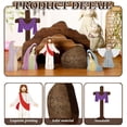 thumbnail image 4 of Wooden Easter Decoration Tray Set - Empty Tomb Resurrection Scene, Hand-Painted Crosses & Figures for Home Office, Desktop and Holiday Decor, 4 of 8
