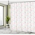 thumbnail image 4 of Ambesonne Floral Shower Curtain, Sketchy Cherry Blossoms Art, 69"Wx70"L, Dark Pink Pale Blue, 4 of 4