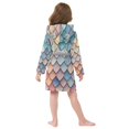 thumbnail image 7 of FORMRS Niños Bathrobe Unisex Hooded Robe Soft Plush Pajamas Sleepwear, Size 10-12T, Blue Art Pattern, 7 of 7