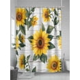 thumbnail image 5 of Fsddascl Farmhouse Sunflowers Shower Curtain Set - 72" x 78" Washable Bathtub Curtain with 12 Hooks, Botanical Floral Wooden Grain Waterproof Fabric Stall Shower Curtains for Bathroom/Bathtub Décor, 5 of 6