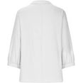 thumbnail image 4 of Plus Size Tops for Women Summer Loose Casual Button Stand Up Collar Half Sleeve T Shirts Solid Color Trendy Blouses, 4 of 5