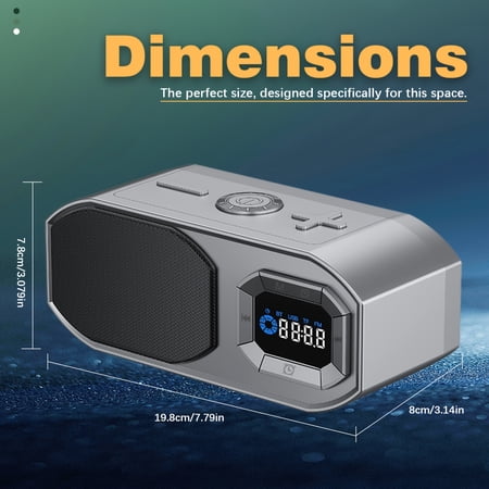Alarm Clock Wireless Speaker | Deep Bass, Built-In Diaphragm, Wireless, FM Radio, TF Card Support, Bedroom, Camping, Office Use, Rechargeable Lithium Battery, USB Dual Use