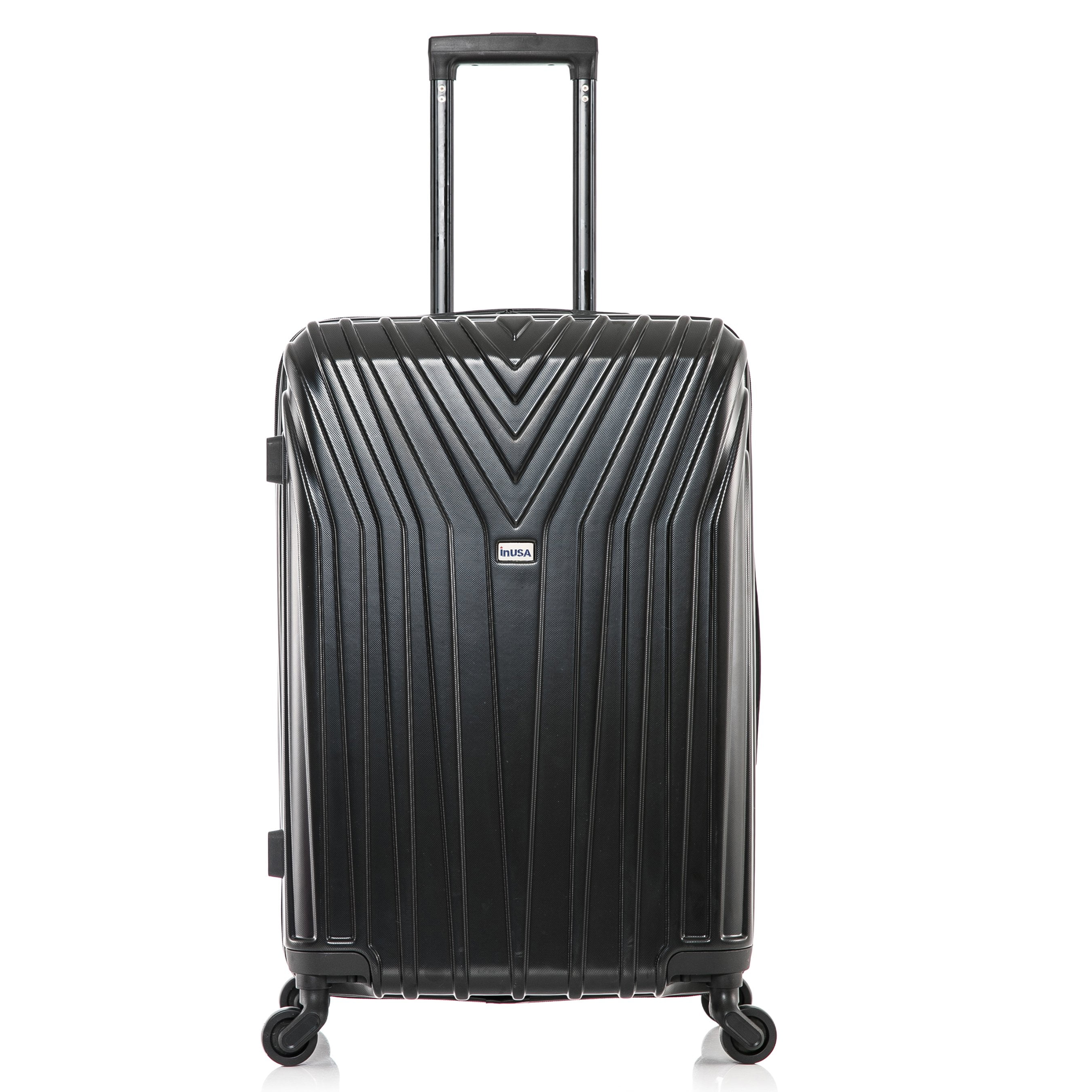 InUSA Vasty 24" Hardside Lightweight Luggage with Spinner Wheels, Handle, and Trolley, Black