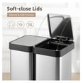 13 Gallon Dual Trash and Recycling Bin, Fingerprint Proof Stainless