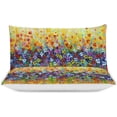 thumbnail image 3 of HAHDAXIA Oil Flower Bedding Solid Comforter Set for All Seasons,3 Pieces(1 Comforter+2 Pillowcases),Soft Microfiber Bedding Set King(90"x90"), 3 of 7
