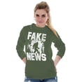thumbnail image 3 of Fake News Legend Bigfoot Sasquatch Plus Size Long Sleeve Graphic Tee Shirt Brisco Brands 2X, 3 of 5