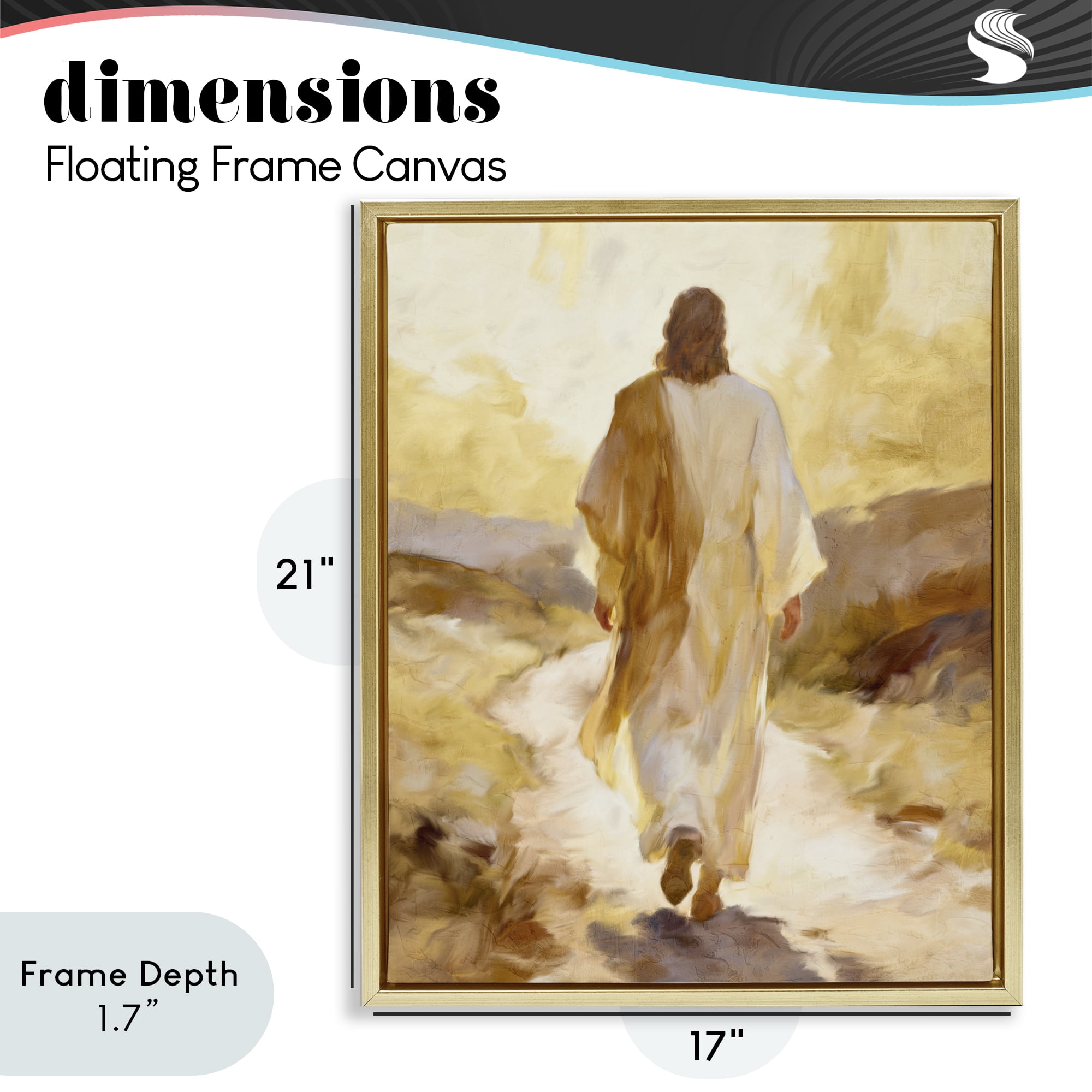 Stupell Industries Walk By Faith Sunset Gold Framed Floater Canvas Wall Art, design by Kim Allen
