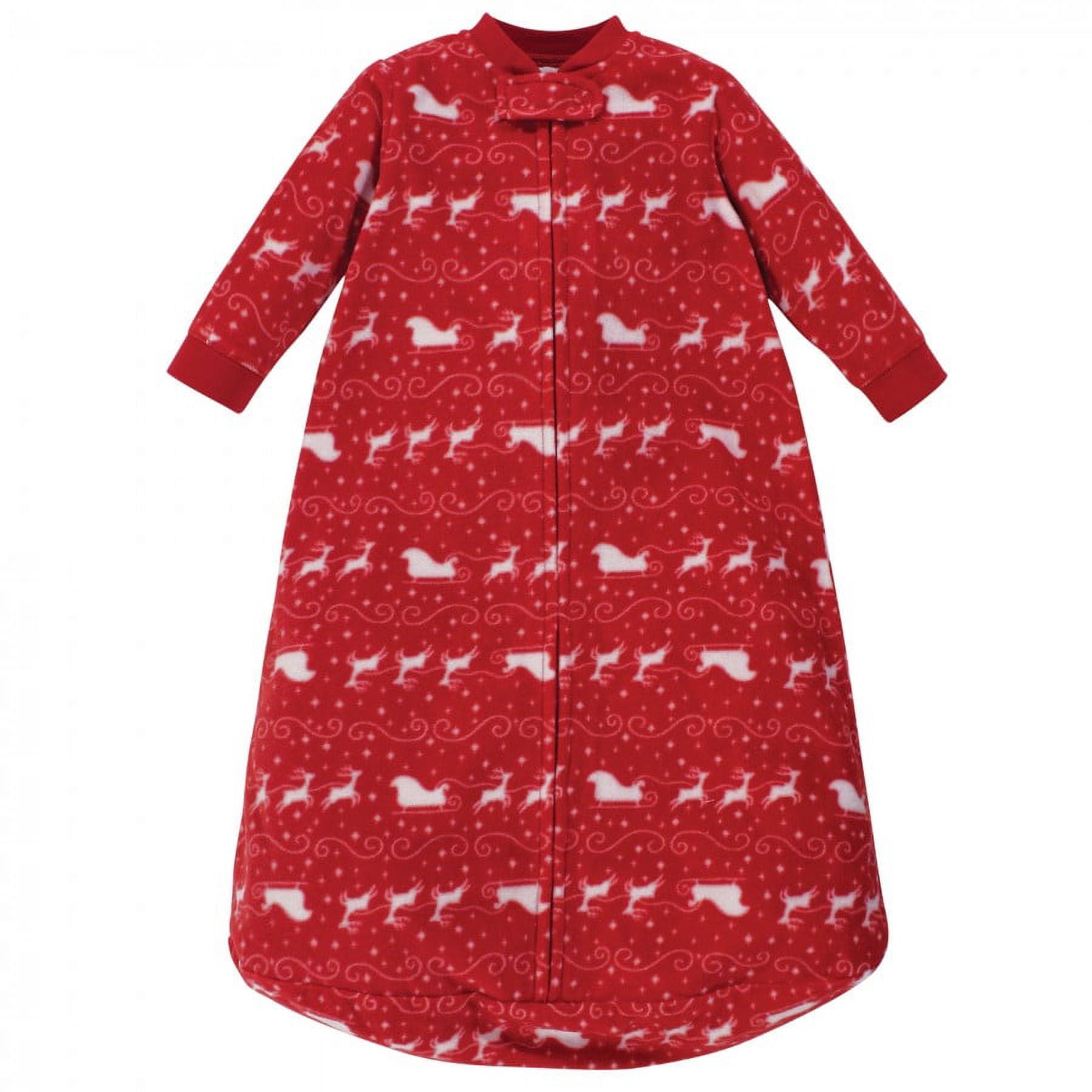 Hudson Baby Infant Long-Sleeve Fleece Sleeping Bag, Santas Sleigh, 0-9 Months