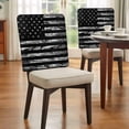 thumbnail image 4 of Camo American Flag Dining Chair Back Cover Only, Independence Day Linen Textured Chair Back Covers Set of 6, Removable Washable Slipcovers for Dining Room, Wedding & Holiday Decoration, 4 of 9