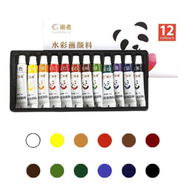 LUVCLS Juego de acuarelas artísticas de 12 colores y 24 colores, tubos de 5 ml, Artist Craft L1C3