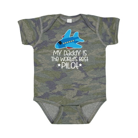 

Inktastic Daddy is Worlds Best Pilot Airplane Childs Gift Baby Boy or Baby Girl Bodysuit