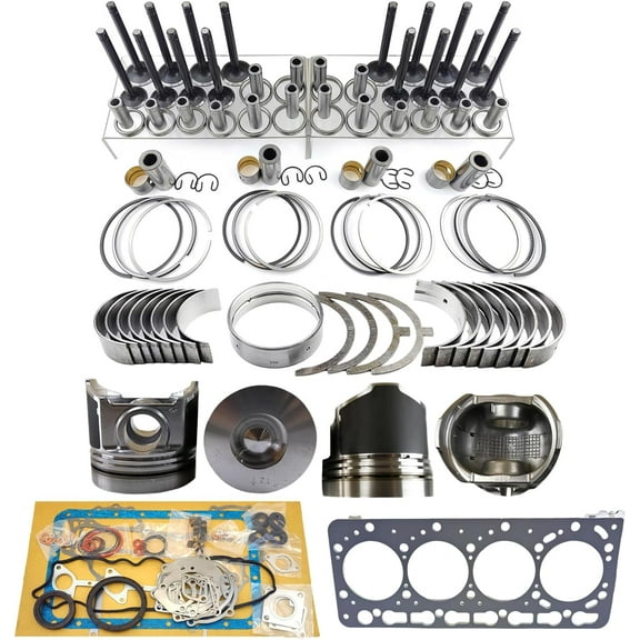 V3300 Engine Overhaul Rebuild Kit (No cylinder liner) 16 valves Piston height 87.5mm Combustion Chamber 50mm For Kubota V3300 V3300-DI Engine M6800 M8200 M9000 Tractor 1G557-21110 1G55721110