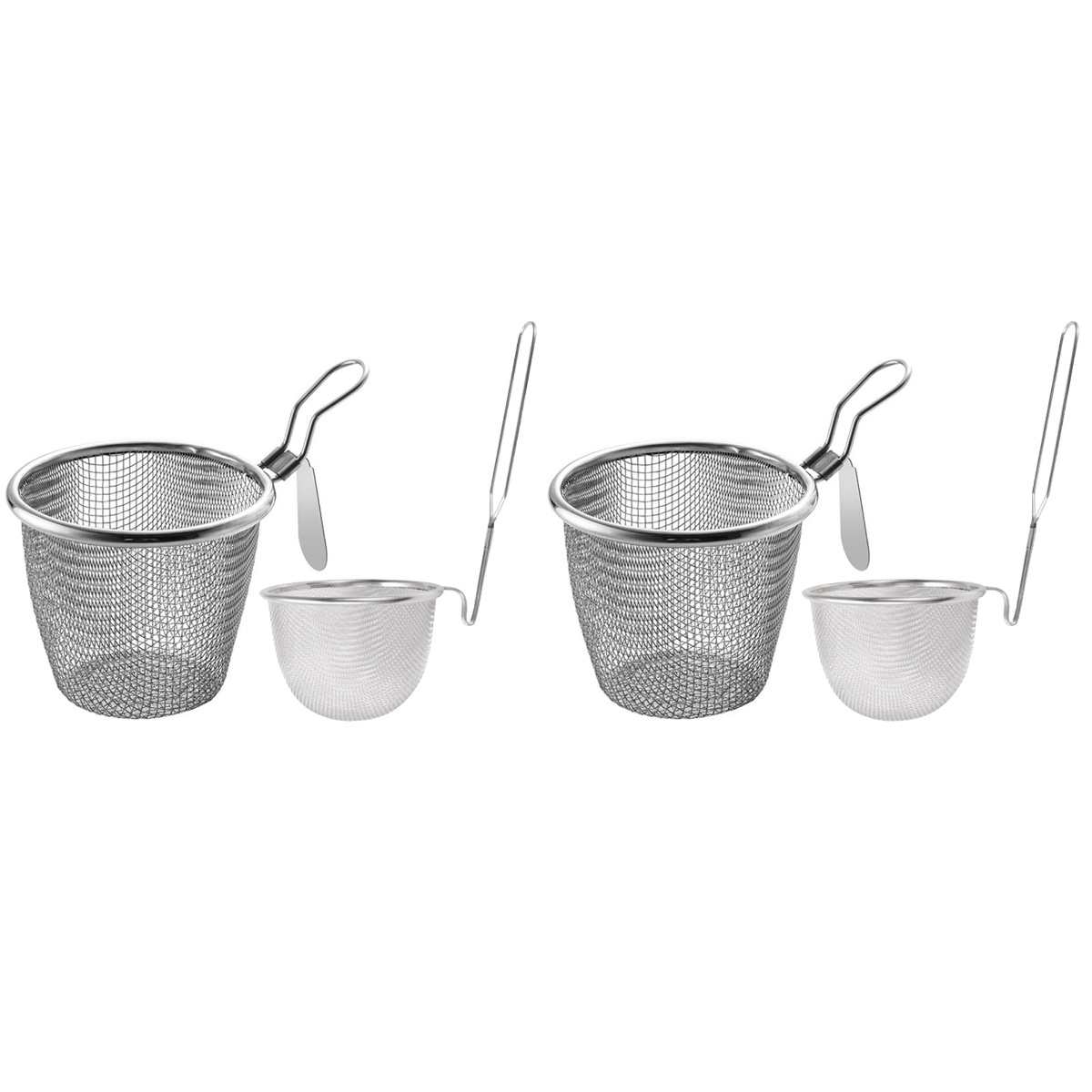 BESTONZON 2 Sets of Stainless Steel Strainer Pasta Strainer Basket Mesh