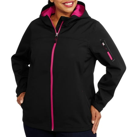 Women's Plus-Size Soft Shell Hooded Jacket - Walmart.com