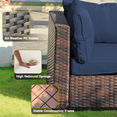 thumbnail image 3 of Gaildon 2 Pieces Patio Furniture Set, All Weather Outdoor Sectional PE Rattan, Patio Conversation Sets with Cushions for Garden Lawn Balcony Porch Deck, Blue, 3 of 7
