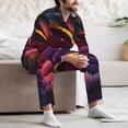 thumbnail image 7 of Rocae Colorful Abstract Wave Motion for Men's Pajamas Set Mens Pjs Sets Long Sleeve Button Down Sleepwear-Large, 7 of 7