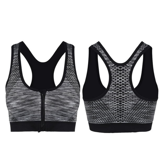 Sports Bras Women Yoga Vest, Front Zipper Fitness Athletic