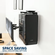 VIVO Black Under-Desk and Wall PC Mount, Computer Case Holder with 135 Swivel
