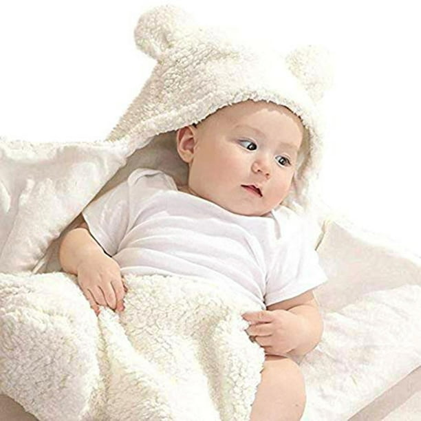 Shldybc Newborn Baby Cotton Receiving Blanket, Soft Plush Swaddle