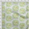 thumbnail image 3 of oneOone Silk Tabby Light Green Fabric Mandala Watercolor Sewing Material Print Fabric By The Yard 42 Inch Wide, 3 of 4
