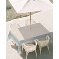 thumbnail image 3 of 60x84 Inch Outdoor Tablecloth with Umbrella Hole Zipper Rectangle Blue Striped Rectangular Tablecloths Outside Waterproof Farmhouse Beige Geometric Minimalist Patio Table Cloth Cover for Picnic Party, 3 of 8