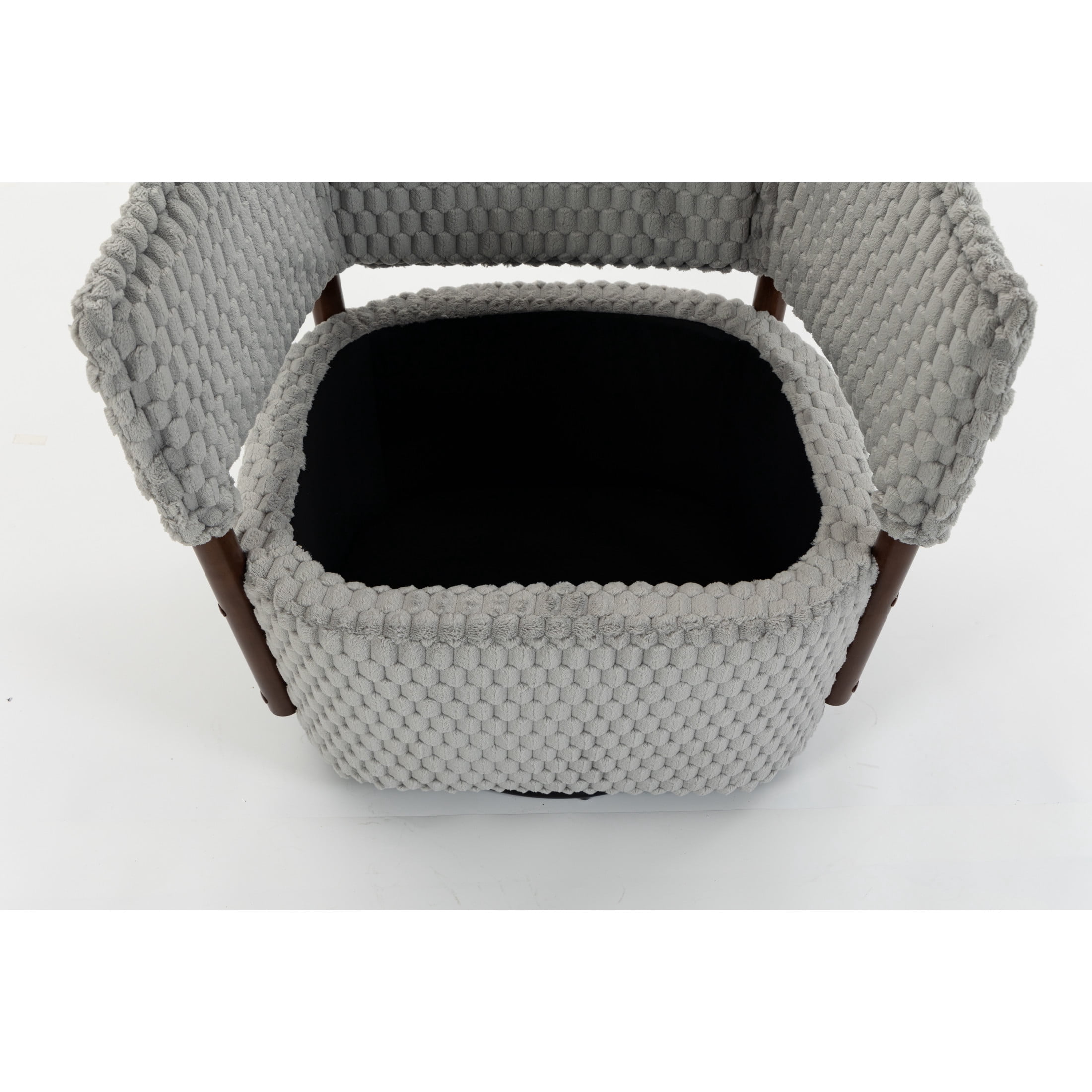 GDF Studio Derwin Mid-Century Modern 360° Swivel Accent Chair with Storage, Reading Armchair for Living Room, Grey