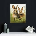 thumbnail image 5 of COMIO  Two Brown Rabbit Bunnies Wall Art Canvas Watercolor pictures Bunny Lover Poster Canvas Artwork Animal Paintings Farmhouse Wall Decor for Living Room Home, 5 of 5