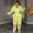 thumbnail image 2 of AURA Women Plus Size Fall Pants Set Floral Print Long Sleeve Casual Outfit Elegant Suit, 2 of 5
