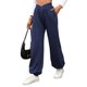 thumbnail image 3 of Pantalones Deportivos de Cintura Alta con Bolsillos para Mujer, Pantalones de Yoga Holgados e Informales Tíbet M, 3 of 9