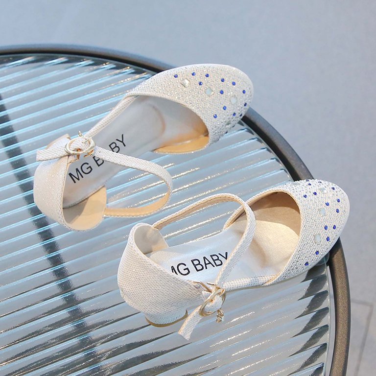 10-11 Years Girls Sandals Glitter Dress Shoes Princess Crystal High Heels  Party Wedding Baby Girl Children's Rhinestone Decoration Princess Shoes  Casual Buckle Sandals Silver - Walmart.com