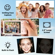 Ourlife 5K Digital Camera for Vlogging, 72MP with Autofocus 16X Digital Zoom, Travel Compact Camera with Flash, 64GB Card & 2 Batteries, Pink