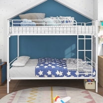 Twin-Over-Twin Bunk Bed | Metal Frame, Space-Saving, White