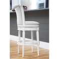 thumbnail image 3 of Home Square 2 Piece Upholstered Wood Bar Height Swivel Barstool Set in White, 3 of 6